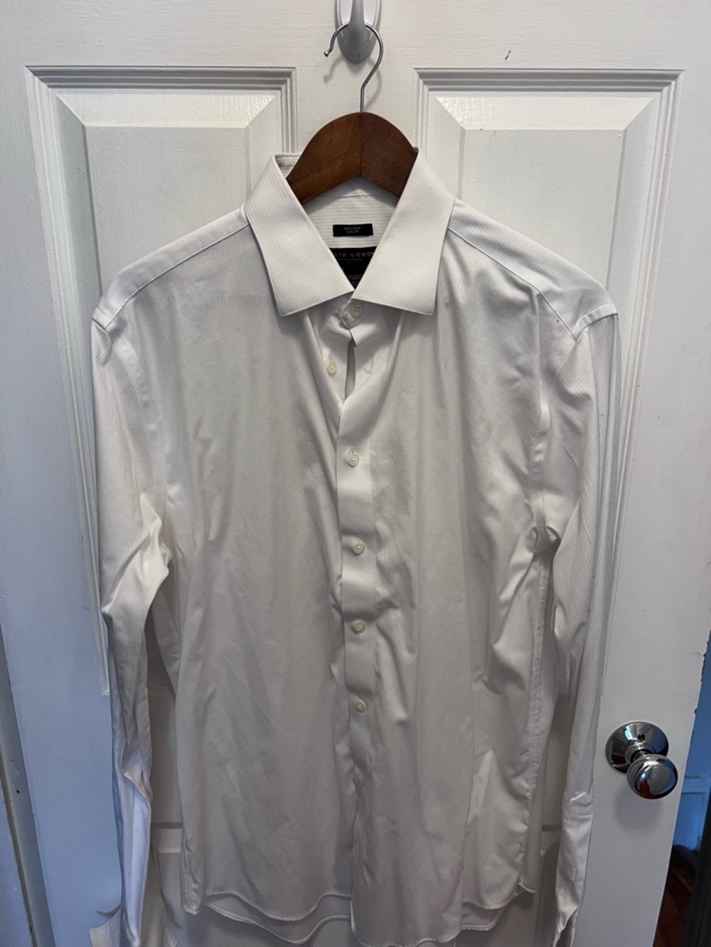 Pronto Uomo White Dress Shirt - Textured Weave
